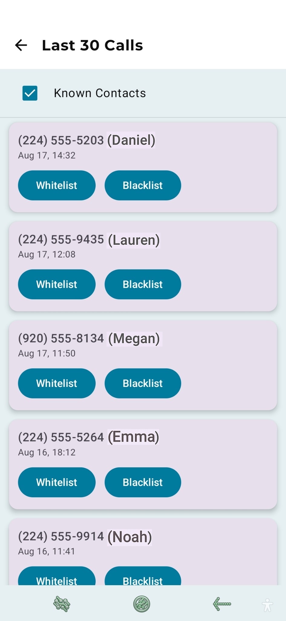 Import: Known contacts