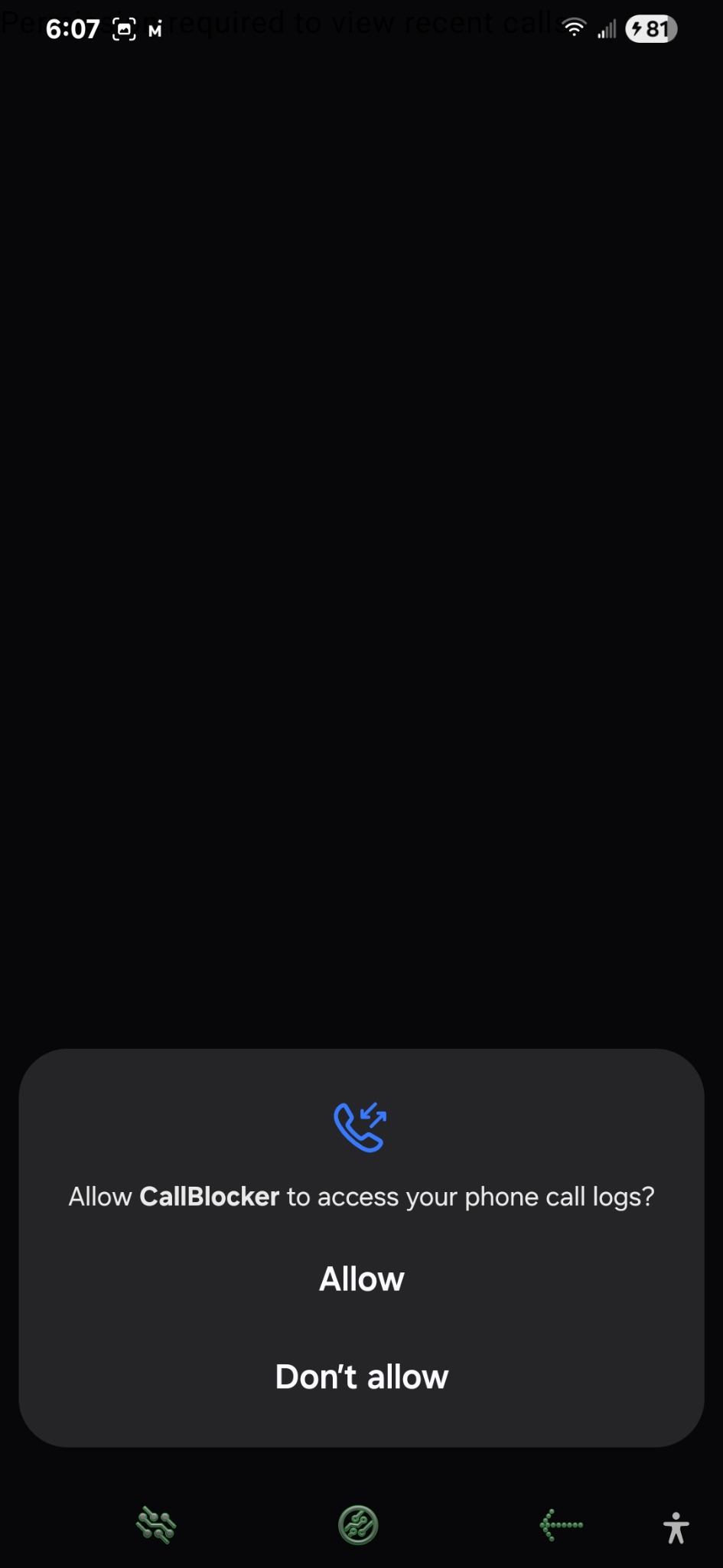 Allow access to Call Logs