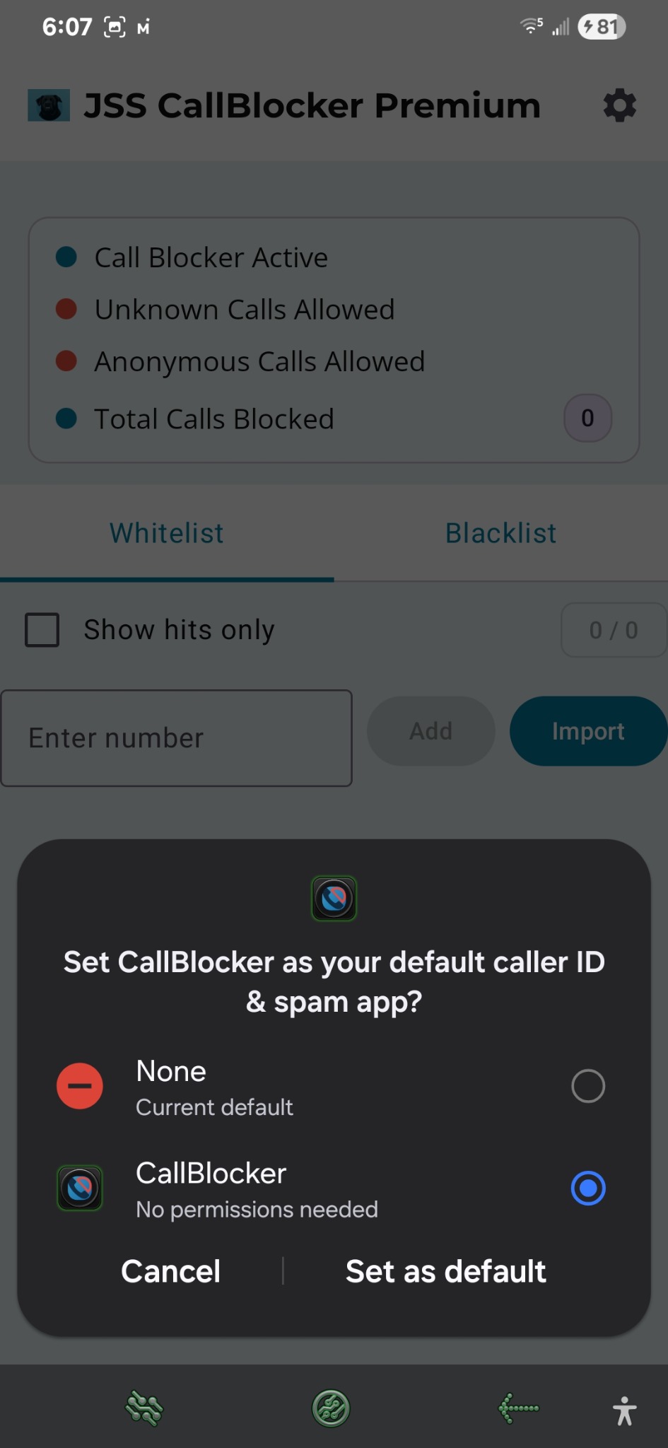 Set as default Caller ID & Spam app